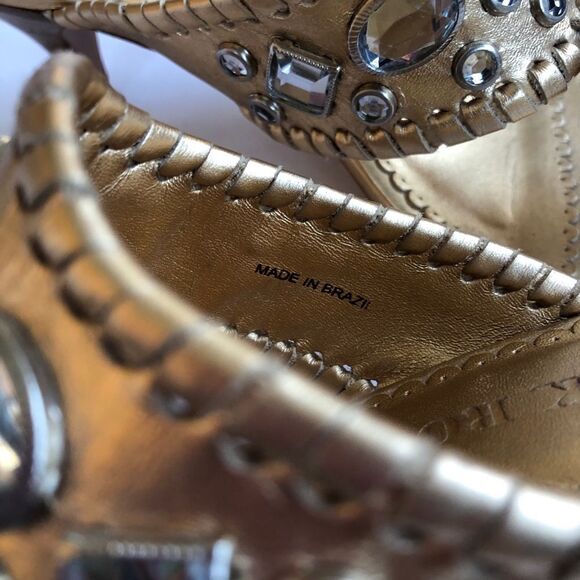 Jack Rogers Zsa Zsa Maggie Thong Sandal Shoes Gold Silver Leather Feet Jewelry 6 - Picture 7 of 12